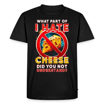 Détesteur de fromage - T-shirt Premium bio Homme - noir - Devant - Nico (187cm)
