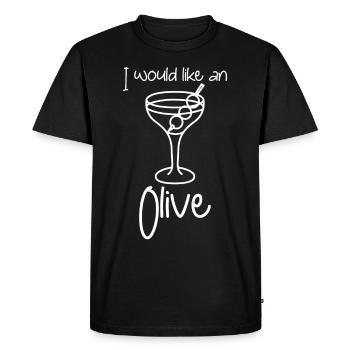 Martini aux olives - T-shirt Premium bio Homme - noir - Devant - Nico (187cm)