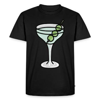 Verre à Martini aux olives - T-shirt Premium bio Homme - noir - Devant - Nico (187cm)