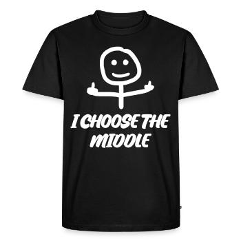 Middle Finger Sarcasm Misanthrope - Men's Premium Organic T-Shirt - black - Front - Nico (187cm)