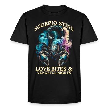 Horoscope Scorpion Scorpion Piqûre - T-shirt Premium bio Homme - noir - Devant - Nico (187cm)