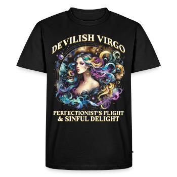 Horoscope Virgo Devilish Virgo - Men's Premium Organic T-Shirt - black - Front - Nico (187cm)