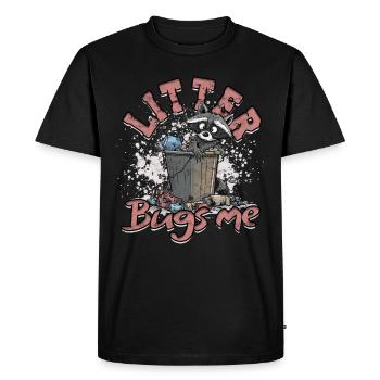 Environmentalist Litter Bugs Me - Men's Premium Organic T-Shirt - black - Front - Nico (187cm)