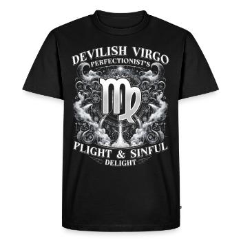 Virgo Horoscope Devilish Virgo - Men's Premium Organic T-Shirt - black - Front - Nico (187cm)