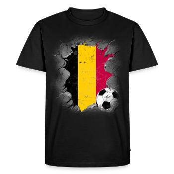 Belgique Belgique Belgique Belgique Bruxelles Football - T-shirt Premium bio Homme - noir - Devant - Nico (187cm)