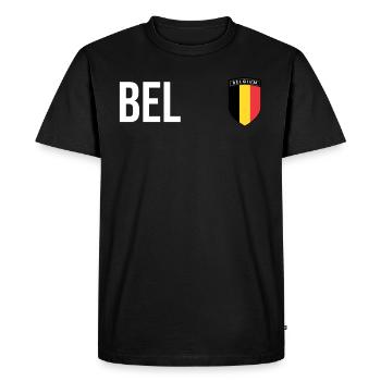 Belgique Belgique Belgique Belgique Bruxelles Football - T-shirt Premium bio Homme - noir - Devant - Nico (187cm)