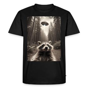 Drôle De Raton Laverrin Selfie Vaisseau Spatial Alien - T-shirt Premium bio Homme - noir - Devant - Nico (187cm)