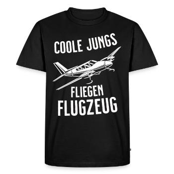 Airplane Tshirt Men's Helicopter Pilot Airplane - Men's Premium Organic T-Shirt - black - Front - Nico (187cm)