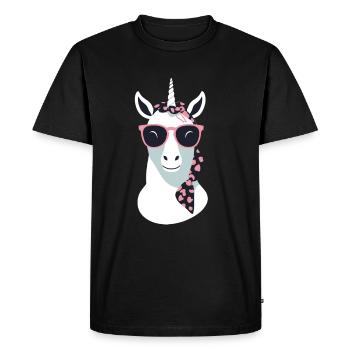 Licorne Maman Licornes Élégantes Amoureux - T-shirt Premium bio Homme - noir - Devant - Nico (187cm)