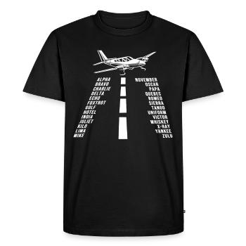 Airplane Tshirt Men's Helicopter Pilot Airplane - Men's Premium Organic T-Shirt - black - Front - Nico (187cm)