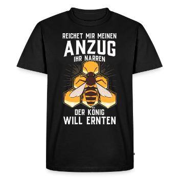Beekeeper Tshirt Honey Bee Beekeeping Beekeeper - Men's Premium Organic T-Shirt - black - Front - Nico (187cm)