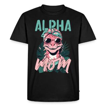 Alpha Maman Drôle Dinosaure Maman Dinos Cool - T-shirt Premium bio Homme - noir - Devant - Nico (187cm)