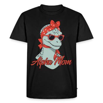Alpha Maman Drôle Dinosaure Maman Cool Dinosaure - T-shirt Premium bio Homme - noir - Devant - Nico (187cm)