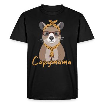 Capymama Drôle Capybara Mère Capybara - T-shirt Premium bio Homme - noir - Devant - Nico (187cm)