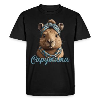 Capymama drôle Capybara conception de fête des mères - T-shirt Premium bio Homme - noir - Devant - Nico (187cm)