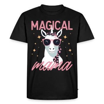 Magical Mom Unicorn Love Stylish Funny - Men's Premium Organic T-Shirt - black - Front - Nico (187cm)