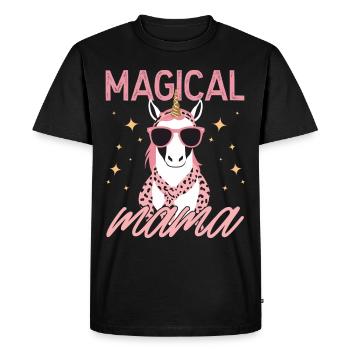 Magique Maman Licorne Maman Amour Élégant - T-shirt Premium bio Homme - noir - Devant - Nico (187cm)