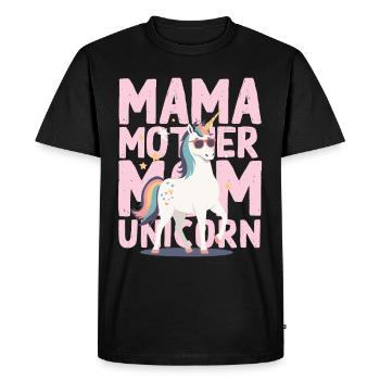 Licorne Maman Licornes Aimant Drôle Élégant - T-shirt Premium bio Homme - noir - Devant - Nico (187cm)