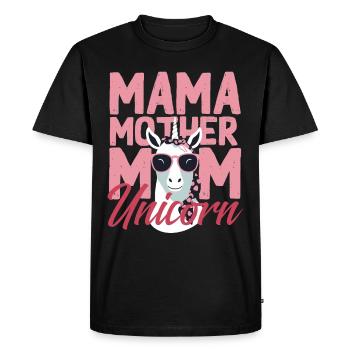 Licorne Maman Licornes Élégantes Maman Aimante - T-shirt Premium bio Homme - noir - Devant - Nico (187cm)