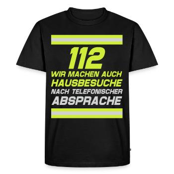 Firefighter Tshirt Firefighter Firefighter 112 - Men's Premium Organic T-Shirt - black - Front - Nico (187cm)