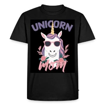 Licorne Maman Drôle Élégant Licorne Femme - T-shirt Premium bio Homme - noir - Devant - Nico (187cm)