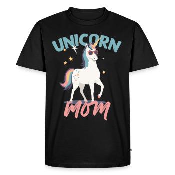 Licorne Maman Licornes Aimant Drôle Élégant - T-shirt Premium bio Homme - noir - Devant - Nico (187cm)