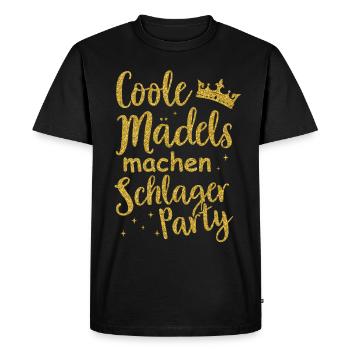 Schlager Tshirt Damen Schlagerparty Kostüm Party - Männer Premium Bio T-Shirt - Schwarz - Vorne - Nico (187cm)