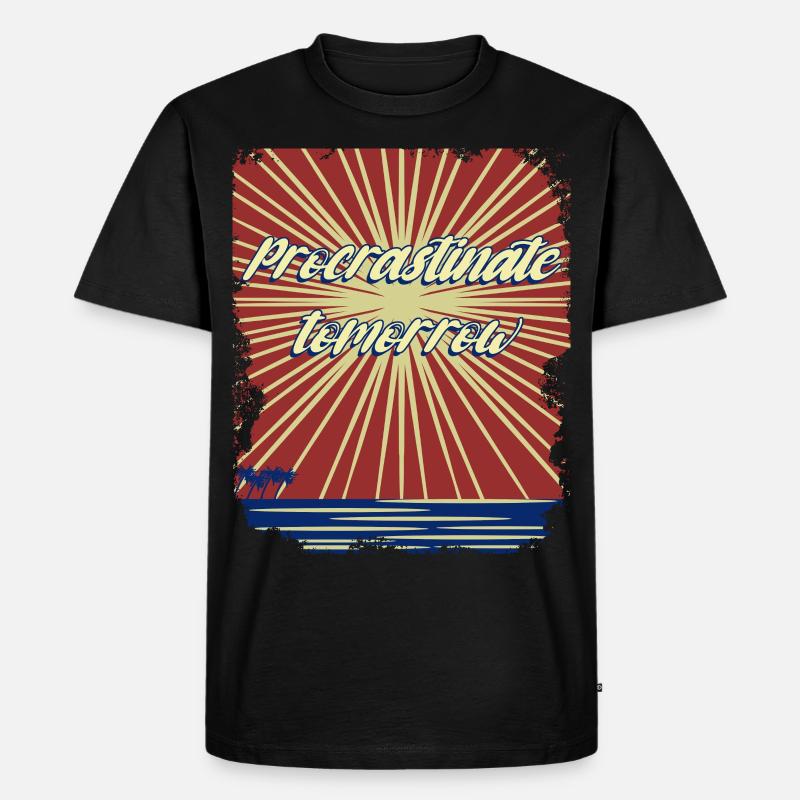 Procrastination - Männer Premium Bio T-Shirt - Schwarz