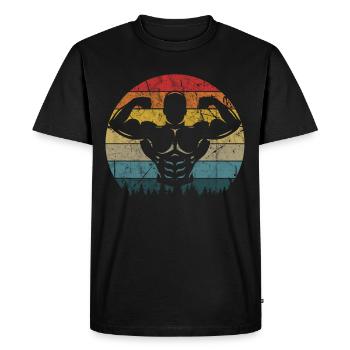 T-shirt de gymnastique drôle de remise en forme Gym d’entraînement - T-shirt Premium bio Homme - noir - Devant - Nico (187cm)