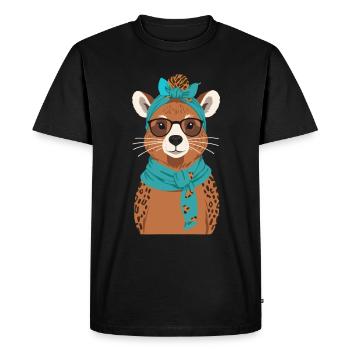 Drôle Capymama Capybara Mère Design - T-shirt Premium bio Homme - noir - Devant - Nico (187cm)
