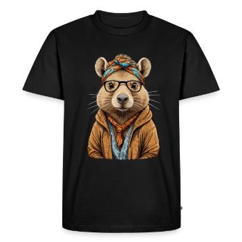 Drôle Capymama Capybara conception de fête des mères - T-shirt Premium bio Homme - noir - Devant - Nico (187cm)