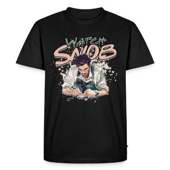 Horloger Horlogerie Montre Snob - T-shirt Premium bio Homme - noir - Devant - Nico (187cm)