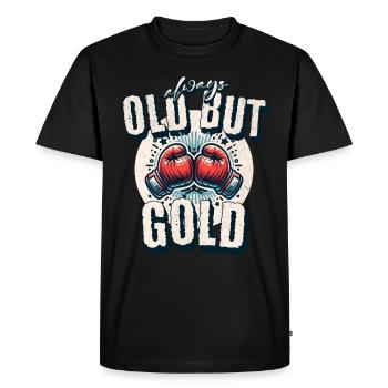 Boxe ancienne mais toujours dorée - T-shirt Premium bio Homme - noir - Devant - Nico (187cm)