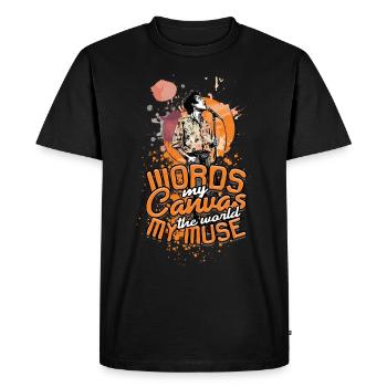Poésie Slam Poète Poésie Slam - T-shirt Premium bio Homme - noir - Devant - Nico (187cm)