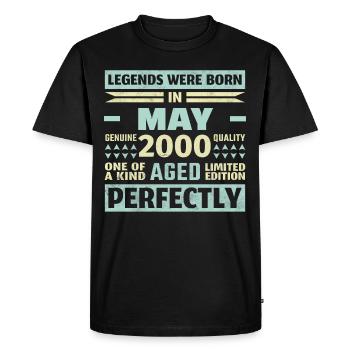24e anniversaire mai Vintage 2000 idée cadeau - T-shirt Premium bio Homme - noir - Devant - Nico (187cm)
