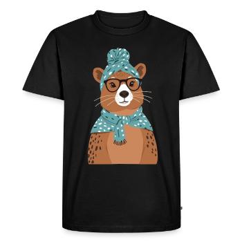 Funny Capymama Capybara Mom - Men's Premium Organic T-Shirt - black - Front - Nico (187cm)