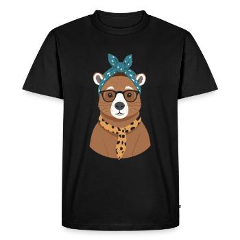 Funny Capymama Capybara Mom - Men's Premium Organic T-Shirt - black - Front - Nico (187cm)