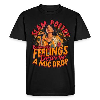 Poésie Slam Slam poésie - T-shirt Premium bio Homme - noir - Devant - Nico (187cm)
