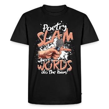 Poetry Slam où les mots font le bam ! - T-shirt Premium bio Homme - noir - Devant - Nico (187cm)