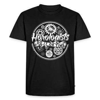 Watchmaker Horologists do it on time - Men's Premium Organic T-Shirt - black - Front - Nico (187cm)