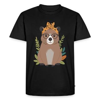 Drôle Capymama Capybara Maman - T-shirt Premium bio Homme - noir - Devant - Nico (187cm)