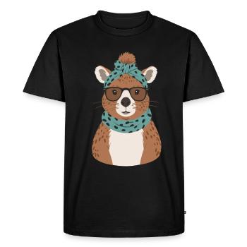 Funny Capymama Capybara Mom - Men's Premium Organic T-Shirt - black - Front - Nico (187cm)