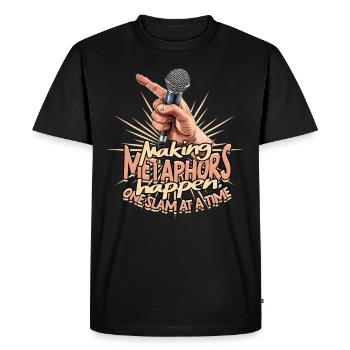 Poésie Slam Poète Faire advenir des métaphores - T-shirt Premium bio Homme - noir - Devant - Nico (187cm)