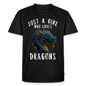 Dragon Tshirt Fairy Tale Dragon Japanese Kanji - Men's Premium Organic T-Shirt - black - Front - Nico (187cm)