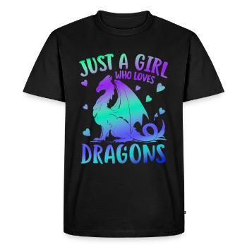 Dragon Tshirt Fairy Tale Dragon Japanese Kanji - Men's Premium Organic T-Shirt - black - Front - Nico (187cm)