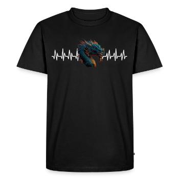 Dragon Tshirt Fairy Tale Dragon Japanese Kanji - Men's Premium Organic T-Shirt - black - Front - Nico (187cm)