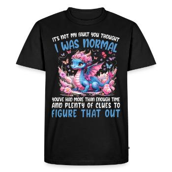 Dragon Tshirt Fairy Tale Dragon Japanese Kanji - Men's Premium Organic T-Shirt - black - Front - Nico (187cm)