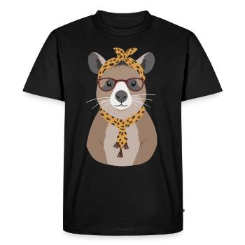 Drôle Capybara Maman Capybara Fête des Mères - T-shirt Premium bio Homme - noir - Devant - Nico (187cm)