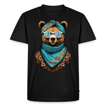 Funny Mom Bear Mother Bear Bear Lover - Men's Premium Organic T-Shirt - black - Front - Nico (187cm)