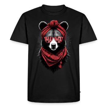 Drôle Maman Ours Mère Ours Ours Amoureux de l’Ours - T-shirt Premium bio Homme - noir - Devant - Nico (187cm)
